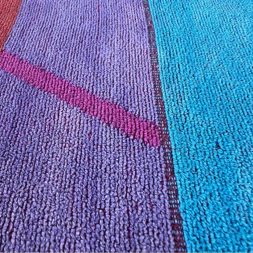 VTG Royal Terry Blazing Sun Rainbow Stripe Beach Towel 100% Cotton 26x56 Thin